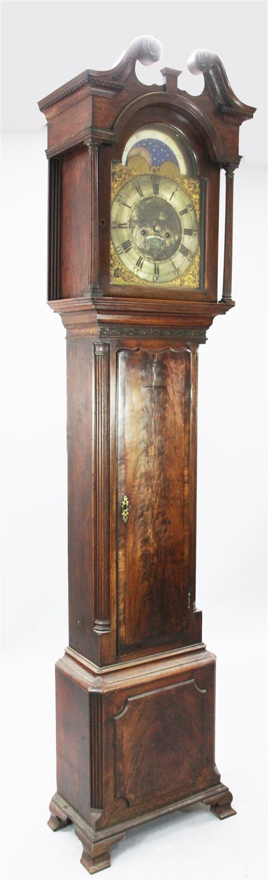 William Taylor of Whitehaven. A George III mahogany eight day longcase clock, H.7ft 7in.